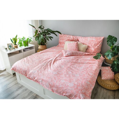 Lenjerie de pat din bumbac Pink Blossom , 140 x200 cm, 70 x 90 cm, 40 x 40 cm