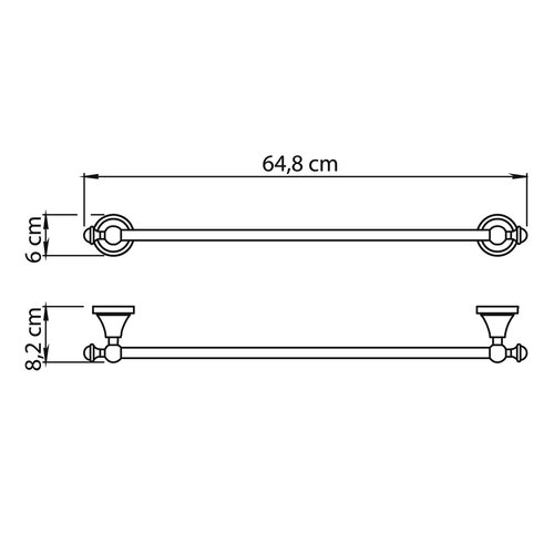 GEDY NV216013 Тримач для рушників Nevis 60 x 8,2см, хром