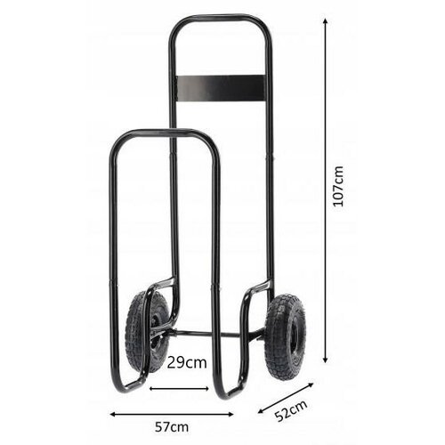 Wózek na drewno opałowe, 52 x 57 x 107/73 cm