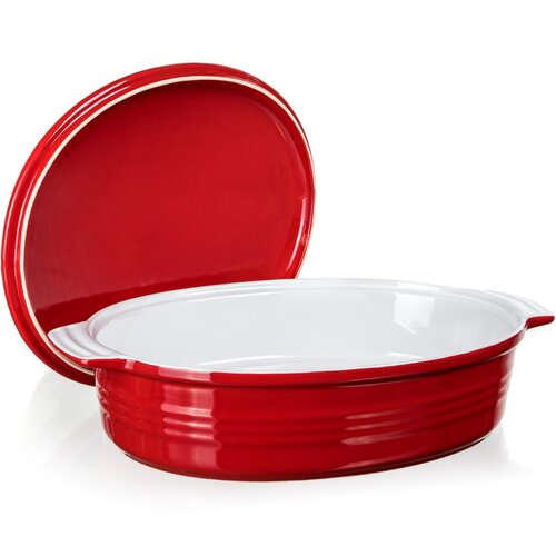 Foma ovală cu capac Banquet Culinaria Red 3,6 l