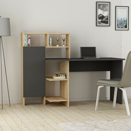 Pracovný stôl Bugra Anthracite and Oak