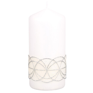 Dekorativní svíčka Glamour, bílá