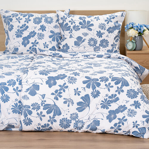 Lenjerie de pat din bumbac 4Home Blue Meadow, 140 x 200 cm, 70 x 90 cm