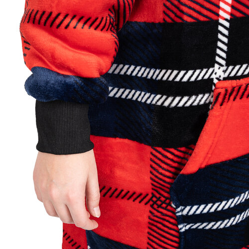 4Home Bluza z barankiem mikroplusz Krata , uni L męska