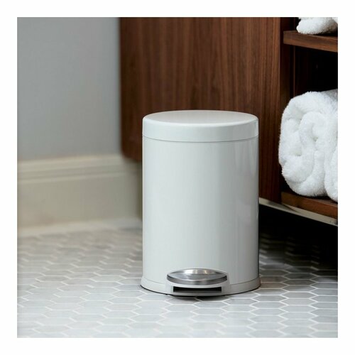 Simplehuman Pedálos kerek szemetes 4,5 l, fehér