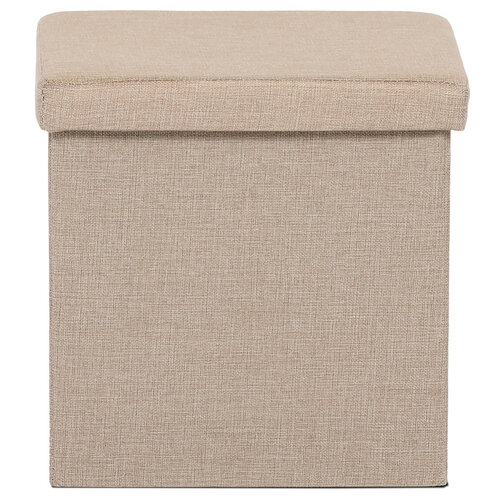 Hocker mit Stauraum, Cremefarben, 38 x 38 x 38 cm