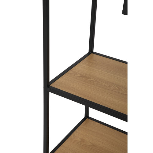 Kovový regál LOFTY GRID Asym Oak, 185 x 77 cm