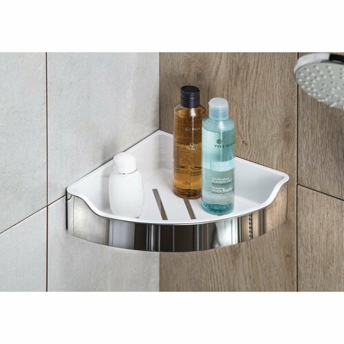 AQUALINE SB109 Samba kotna polica za tuš, 21,8 x6,3 x 21,8 cm, polirano nerjaveče jeklo