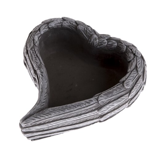 Pietní dekorace Betonový květináč Srdce, 17,5 x6,5 x 16 cm