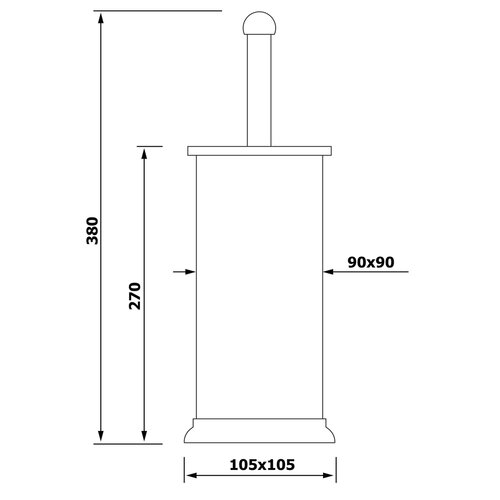 Perie de toaletă AQUALINE GA1210 Simple line pătrată, din oțel inoxidabil periat