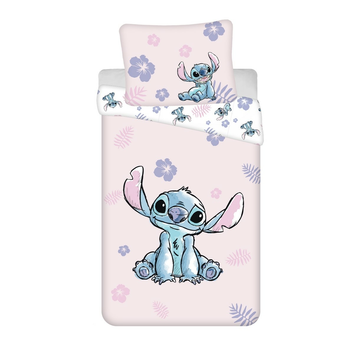 Jerry Fabrics Bavlněné povlečení Lilo and Stitch Pink, 140 x 200 cm, 70 x 90 cm, 45 x 45 cm