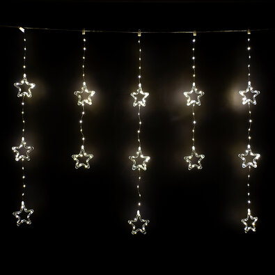 Perdea luminoasă pentru exterior Stars, 120x120cm,LED, alb cald, temporizator, 8 funcții