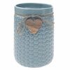 Ceramiczna waza Wood heart jasnoniebieska, 14 x 20cm
