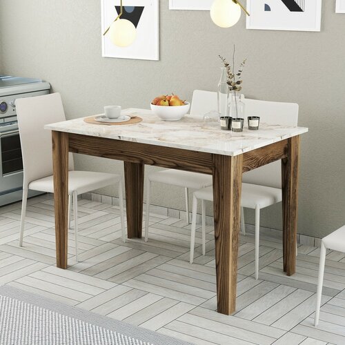Masă de sufragerie Kiev White and Walnut