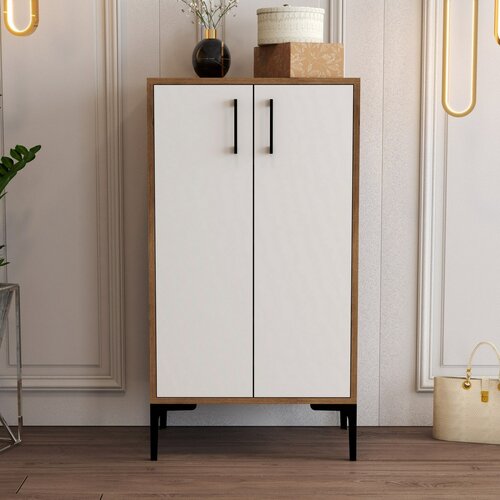 Schuhschrank Prag Walnut and White