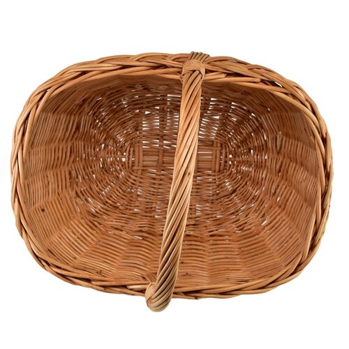 Pletena košarica kvadratna mestna s pletenimsrednjim delom, 38 x 30 cm