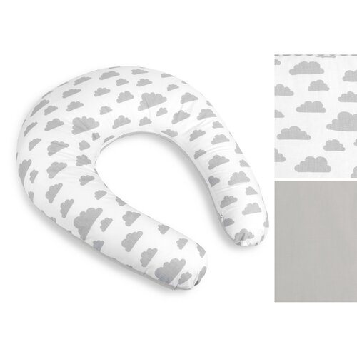 Bellatex Poduszka do karmienia piersią Chmurki szary, 180 cm