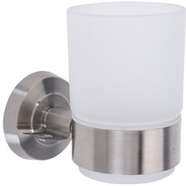 Pahar de sticlă cu suport Coline, inox Pahar de sticlă cu suport Coline, inox
