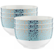 Salaterka porcelanowa pozłacana Florina Spots Blue 13 cm, 6 szt.