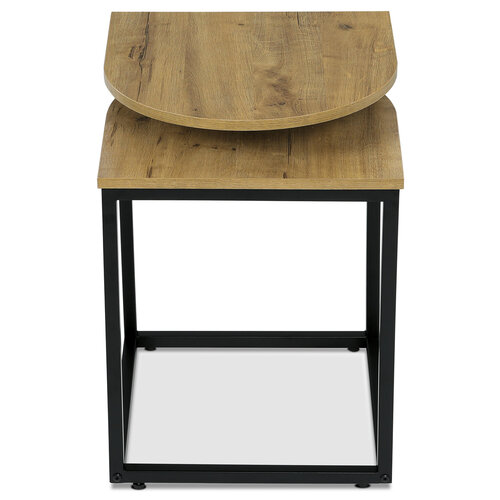 Odkladací stolík s poličkou v dekore divoký dub, 40 x 40 x 55 cm