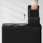 Kovový odpadkový koš na tříděný odpad 3 × 8 l,