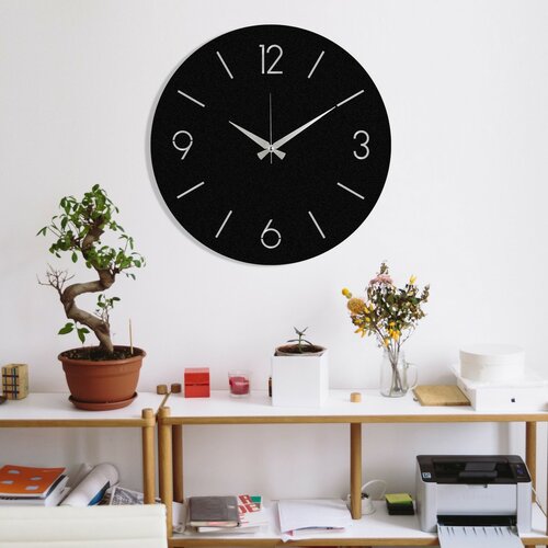 Ceas de perete Trevwela, Black , 48 x 48 cm