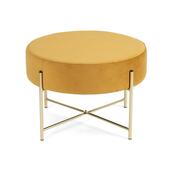 Taburet SOFT Deco, hořčicově žlutý samet
