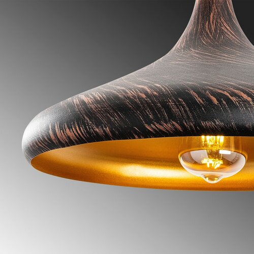Lampa wisząca Barek - 11546, czarna/miedziana