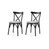 Set de scaune de sufragerie Ekol Cream and Black,
