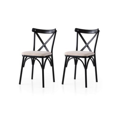 Set de scaune de sufragerie Ekol Cream and Black,2 buc