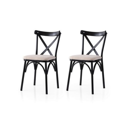 Súprava jedálenských stoličiek Ekol Cream and Black, 2 ks