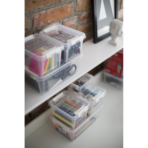 SmartStore Pojemnik z białymi klipsami Classic, 21 l