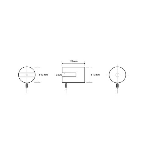 SAPHO XR008 Suporturi rotunde pentru rafturi dinsticlă X-Round 8 mm, argintiu