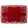 Vánoční vyšívaný ubrus Hvězdy červená, 30 x 45 cm