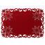 Vánoční vyšívaný ubrus Hvězdy červená, 30 x 45 cm