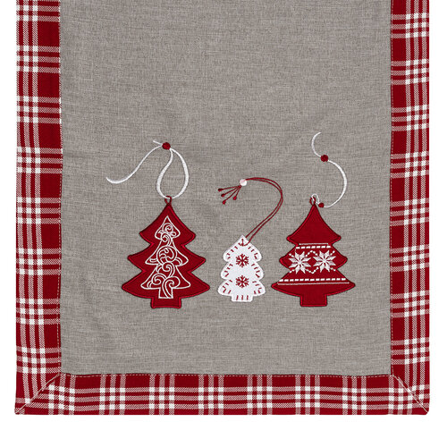 Božični tekač Božično drevo sivo, 40 x 90 cm