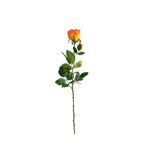 Umělá růže, oranžová, 69 cm