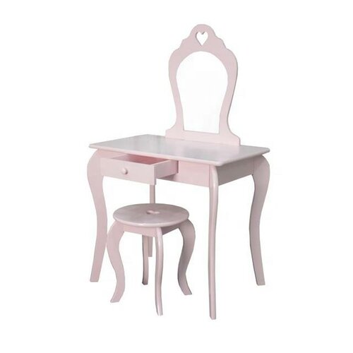 Dětský kosmetický stolek se zrcadlem Elza růžová,  68 x 40 x 106,5 cm