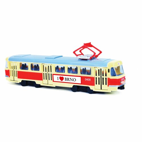 Rappa Tramwaj, który ogłasza przystanki w językuczeskim BRNO, 28 cm