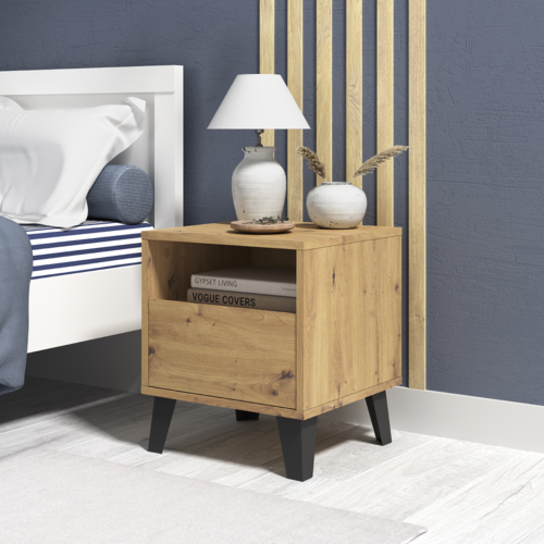 Noční stolek BOGAN 1S, dub artisan