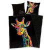 Bureau Artistique - Colored Giraffe szatén ágyneműhuzat, 140 x 200 cm, 70 x 90 cm