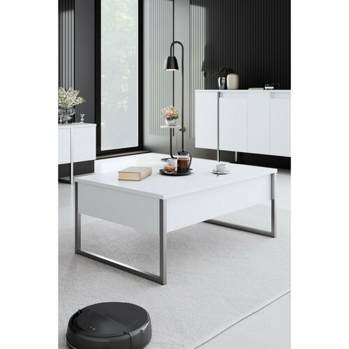 Măsuță de cafea Luxe White and Silver