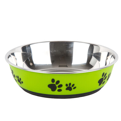 Paws rozsdamentes acél etetőtál, zöld, átmérő: 22 cm