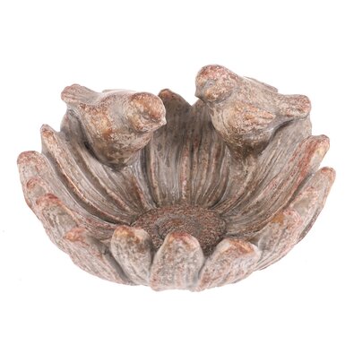 Бетонна поїлка для птахів Квітка, 18 x 19 x 10 см