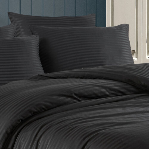 Lenjerie de pat 4Home Night din satin negru, 140 x 220 cm, 70 x 90 cm