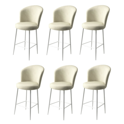 Barstuhl-Set Fora Cream and White, 6 Stück