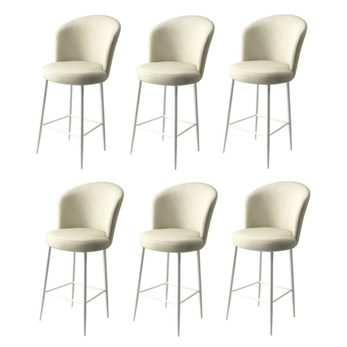 Set de scaune de bar Fora Cream and White, 6 buc.