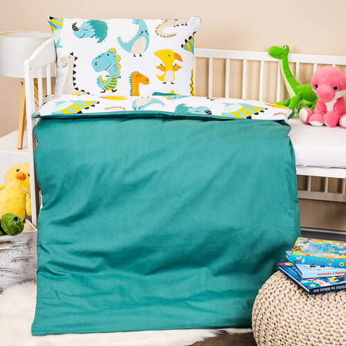 Lenjerie de pat copii, din bumbac, 4Home Little dino, 100 x 135 cm, 40 x 60 cm