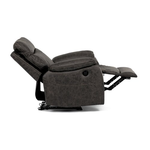 Elektrické kreslo s bezdrôtovým ovládaním, vintage, tmavohnedá