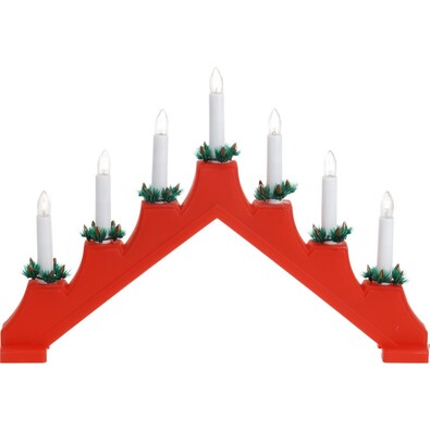 Karácsonyi gyertyadísz Candle Bridge piros, 7 LED